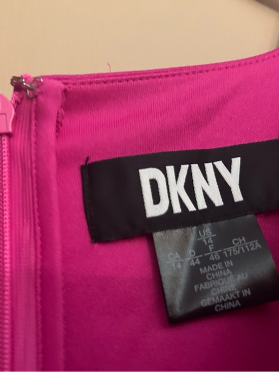 DKNY Fuchsia Ruffled Sleeve Draped Maxi Dress - Picture 2 of 3